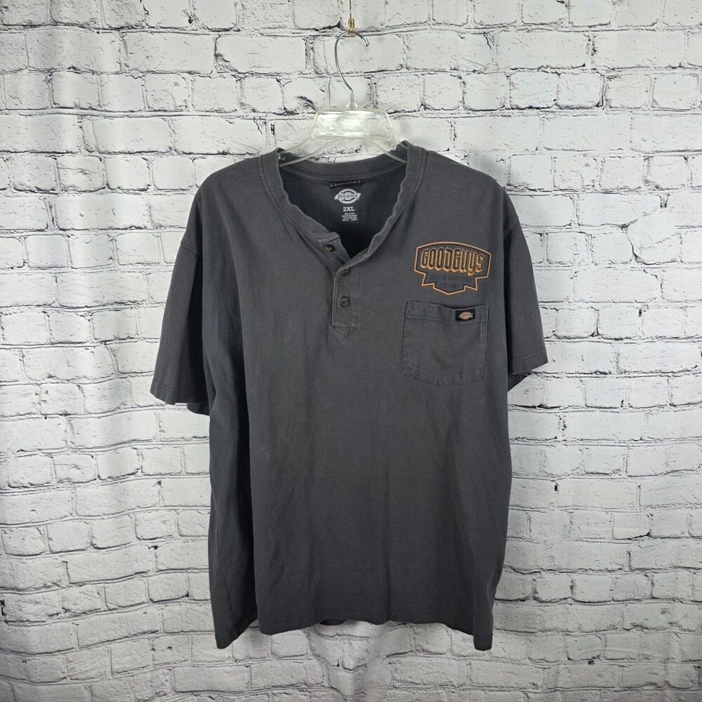 Goodguys Rod & Custom Henley Shirt 2XL Gray Dickies 100% Cotton